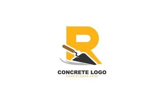 r bouw logo ontwerp inspiratie. vector brief sjabloon ontwerp voor merk.