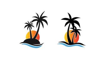 palm strand ontwerp vector met geïsoleerd voor uw sjabloon.