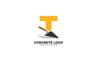 t bouw logo ontwerp inspiratie. vector brief sjabloon ontwerp voor merk.