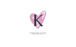 k liefde logo ontwerp inspiratie. vector brief sjabloon ontwerp voor merk.