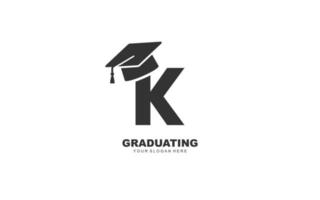 k diploma uitreiking logo ontwerp inspiratie. vector brief sjabloon ontwerp voor merk.