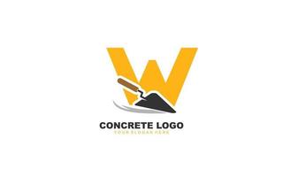 w bouw logo ontwerp inspiratie. vector brief sjabloon ontwerp voor merk.