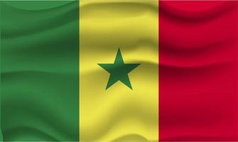 Senegal golvend vlag realistisch 3d vector