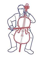 cello muzikant orkest instrument grafische vector