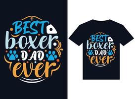 het beste bokser vader ooit illustraties voor drukklare t-shirts ontwerp vector