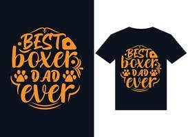 het beste bokser vader ooit illustraties voor drukklare t-shirts ontwerp vector