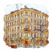 stockholm zweden aquarel schets hand getekende illustratie vector