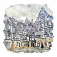 schorndorf Duitsland waterverf schetsen hand- getrokken illustratie vector