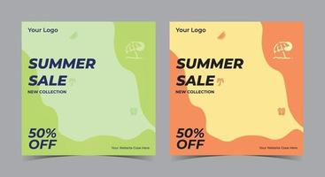 zomerverkoop poster, super verkoop sociale media post en flyer vector