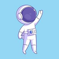 astronaut golvend zijn links hand- vector