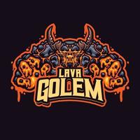 lava golem mascotte karakter vector