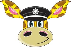 tekenfilm klassiek Brits giraffe politieagent karakter gezicht vector