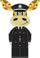 tekenfilm klassiek Brits giraffe politieagent karakter vector