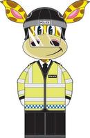 tekenfilm klassiek Brits giraffe herrie politieagent karakter vector