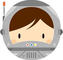 schattig tekenfilm ruimte astronaut vector