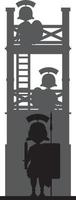 Romeins soldaat Bij toren garnizoen silhouet - geschiedenis illustratie vector