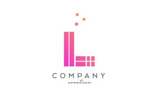 l roze alfabet brief logo met lijnen en stippen. zakelijke creatief sjabloon ontwerp voor bedrijf en bedrijf vector