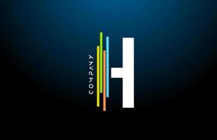 gekleurde h alfabet brief logo icoon ontwerp met lijn. creatief sjabloon voor bedrijf en bedrijf vector