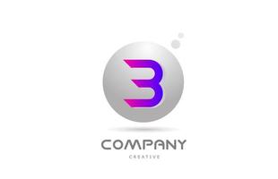 roze grijs gebied b alfabet brief logo icoon ontwerp met punt. creatief sjabloon voor bedrijf en bedrijf vector