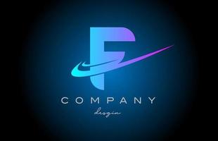f roze blauw alfabet brief logo met dubbele zucht. zakelijke creatief sjabloon ontwerp voor bedrijf en bedrijf vector
