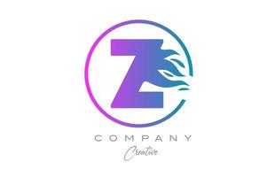 roze z alfabet brief icoon voor zakelijke met Purper vlammen. ontwerp met geschikt voor een bedrijf logo vector