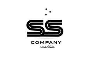 ss zwart en wit combinatie alfabet stoutmoedig brief logo met stippen. toegetreden sjabloon ontwerp voor bedrijf en bedrijf vector