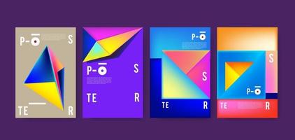 vector kleurrijke geometrische driehoek poster ontwerpsjabloon