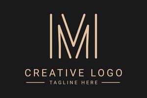modern creatief brief m vector logo ontwerp. minimalistische vlak lijn logo ontwerp. monogram logo ontwerp. initialen gebaseerd sjabloon en brieven in vector.