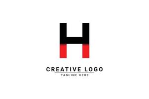 eerste brief h logo. rood en zwart vorm c brief logo met schaduw bruikbaar voor bedrijf en branding logo's. vlak vector logo ontwerp sjabloon element.