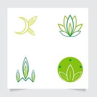 reeks collectie vlak embleem logo ontwerp voor landbouw met de concept van groen bladeren vector. groen natuur logo gebruikt voor agrarisch systemen, boeren, en plantage producten. logo sjabloon. vector