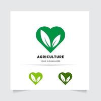 vlak embleem logo ontwerp voor landbouw met de concept van groen bladeren vector. groen natuur logo gebruikt voor agrarisch systemen, boeren, en plantage producten. logo sjabloon. vector