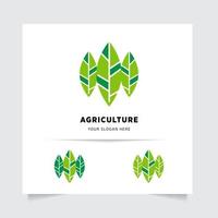 vlak embleem logo ontwerp voor landbouw met de concept van groen bladeren vector. groen natuur logo gebruikt voor agrarisch systemen, boeren, en plantage producten. logo sjabloon. vector