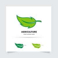 vlak embleem logo ontwerp voor landbouw met de concept van groen bladeren vector. groen natuur logo gebruikt voor agrarisch systemen, boeren, en plantage producten. logo sjabloon. vector