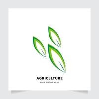 vlak embleem logo ontwerp voor landbouw met de concept van groen bladeren vector. groen natuur logo gebruikt voor agrarisch systemen, boeren, en plantage producten. logo sjabloon. vector