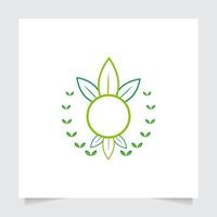 vlak embleem logo ontwerp voor landbouw met de concept van groen bladeren vector. groen natuur logo gebruikt voor agrarisch systemen, boeren, en plantage producten. logo sjabloon. vector