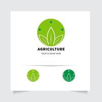 vlak embleem logo ontwerp voor landbouw met de concept van groen bladeren vector. groen natuur logo gebruikt voor agrarisch systemen, boeren, en plantage producten. logo sjabloon. vector