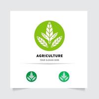 vlak embleem logo ontwerp voor landbouw met de concept van groen bladeren vector. groen natuur logo gebruikt voor agrarisch systemen, boeren, en plantage producten. logo sjabloon. vector