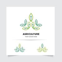 vlak embleem logo ontwerp voor landbouw met de concept van groen bladeren vector. groen natuur logo gebruikt voor agrarisch systemen, boeren, en plantage producten. logo sjabloon. vector