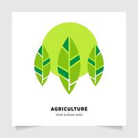 vlak embleem logo ontwerp voor landbouw met de concept van groen bladeren vector. groen natuur logo gebruikt voor agrarisch systemen, boeren, en plantage producten. logo sjabloon. vector