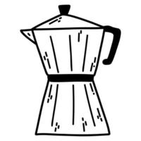 hand- getrokken tekening espresso koffie maker. vector illustratie van Italiaans espresso machine, mokka pot