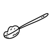 hand- getrokken tekening lepel. schets vector illustratie van theelepel, icoon, logo