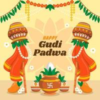 de vreugdevolle gelegenheid van het gudi padwa-festival vector