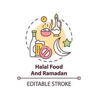 halal eten en ramadan concept pictogram vector