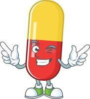 rood geel capsules tekenfilm karakter vector