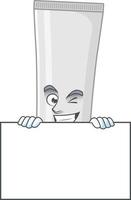 wit plastic buis tekenfilm karakter vector