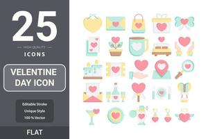 velentine's day icon flat pack ontwerp vector