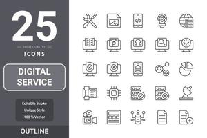 digitaal servicepictogrampakket voor uw websiteontwerp, logo, app, ui vector
