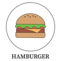 abstracte grote hamburger op witte achtergrond - vector