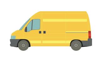 grote gele bestelwagen op een witte achtergrond - vector