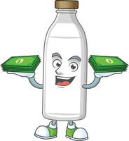 melk fles tekenfilm karakter vector